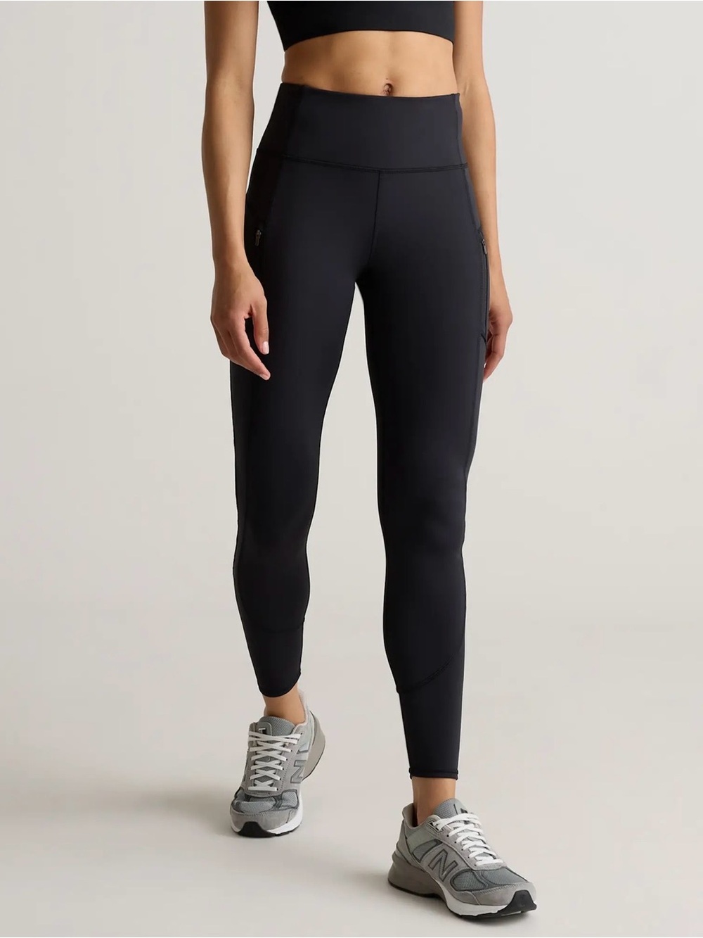 Quince Whistler High-Rise Pocket Thermal Legging Black Size Large